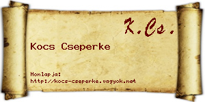 Kocs Cseperke névjegykártya